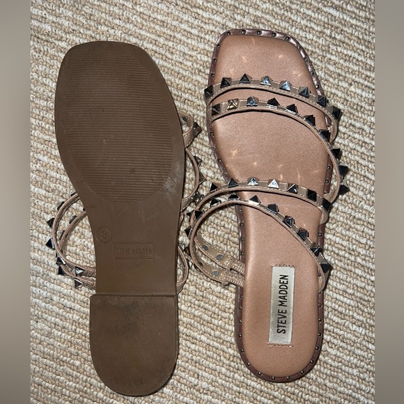 Steve Madden Studded Sandals in Tan and Black - Picture 2 of 6
